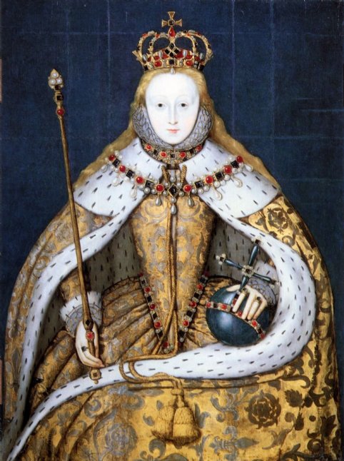Retrato de Elizabeth I durante su coronacin [annimo; copia de entre 1600-1610 del original de 1559; National Portrait Gallery, London]