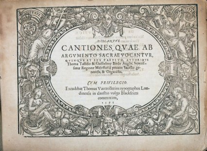 Portada de las Cantiones sacr en su edicin originalde 1575.